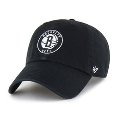 Brooklyn Nets '47 Core Logo Clean Up Adjustable Hat Black | 47 brand US