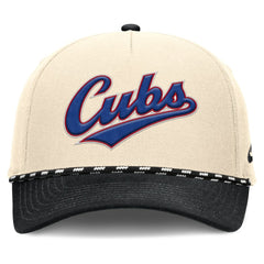 Chicago Cubs Nike Cooperstown Collection Rise Adjustable Hat - Natural/Black - Nike on Sale
