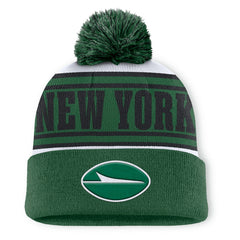 Fanatics New York Jets Center Cuffed Knit Hat with Pom Green