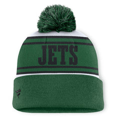 Fanatics New York Jets Center Cuffed Knit Hat with Pom Green