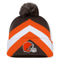 Fanatics Cleveland Browns Women's Cornerback Cuffed Knit Hat with Pom Brown