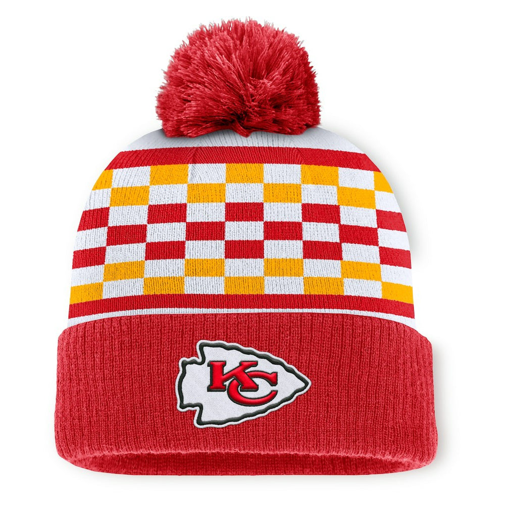 Fanatics Kansas City Chiefs Women's End Zone Cuffed Knit Hat with Pom Red