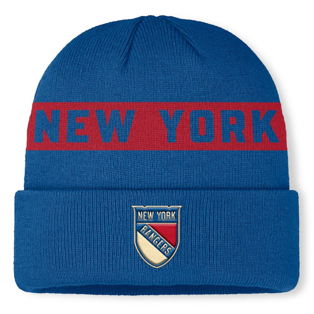 New York Rangers Fanatics Centennial Authentic Pro Cuffed Knit Hat - Blue - NHL 202815624
