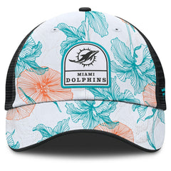 Fanatics Miami Dolphins Tropical Adjustable Trucker Hat White/Black