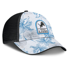 Fanatics Detroit Lions Tropical Adjustable Trucker Hat White/Black