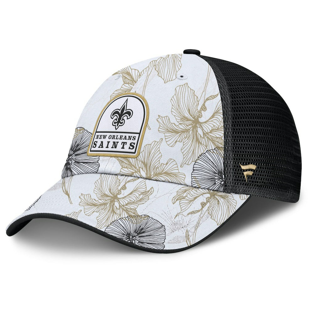 Fanatics New Orleans Saints Tropical Adjustable Trucker Hat White/Black