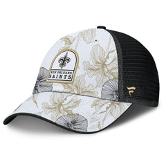 Fanatics New Orleans Saints Tropical Adjustable Trucker Hat White/Black