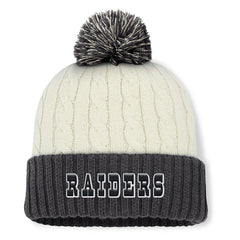 Fanatics Las Vegas Raiders Women's Coaxial Cuffed Knit Hat with Pom Cream