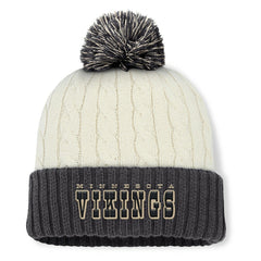 Fanatics Minnesota Vikings Women's Coaxial Cuffed Knit Hat with Pom Cream