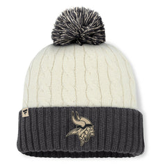 Fanatics Minnesota Vikings Women's Coaxial Cuffed Knit Hat with Pom Cream