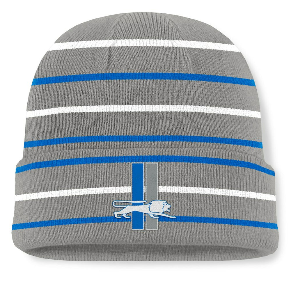 Fanatics Detroit Lions Throwback Yard Lines Cuffed Knit Hat Gray