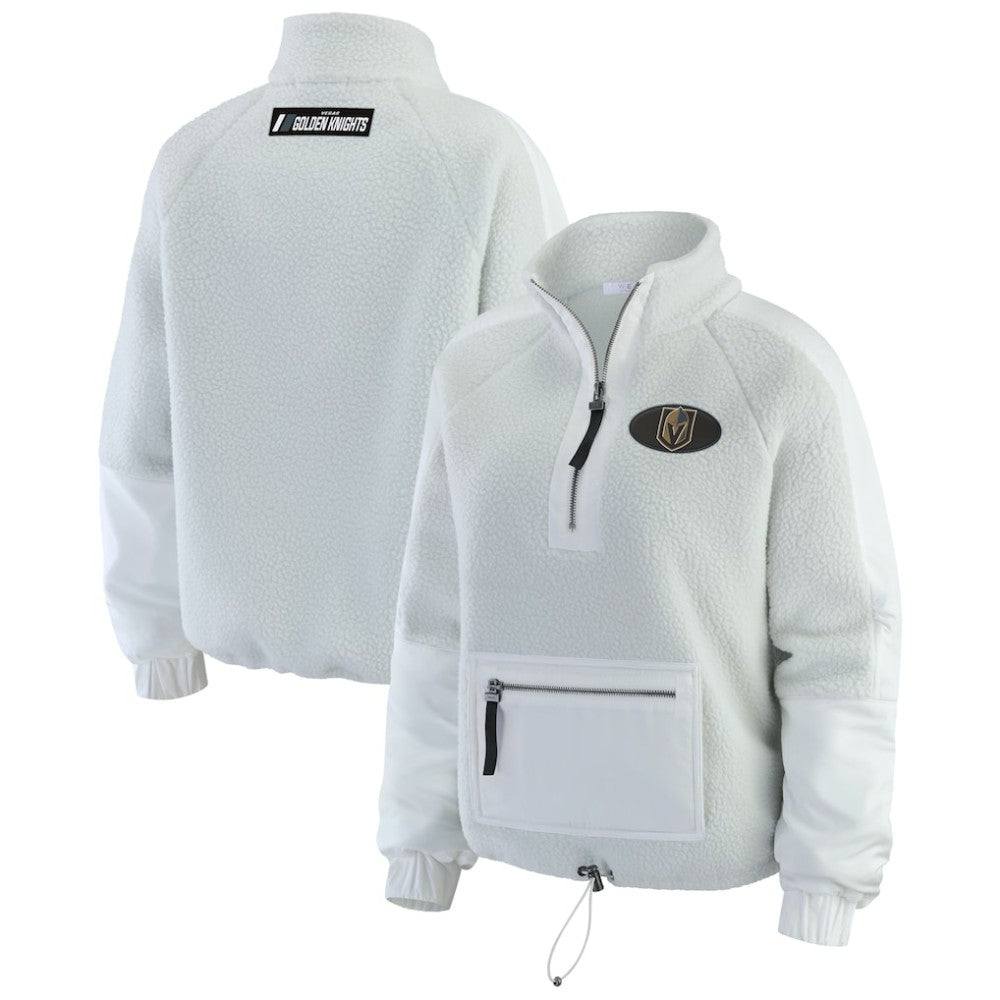 Vegas Golden Knights WEAR by Erin Andrews Women's Polar Fleece Quarter-Zip Jacket - Gray - NHL 202830785
