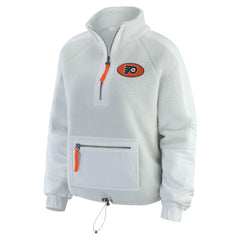 Philadelphia Flyers WEAR by Erin Andrews Women's Polar Fleece Quarter-Zip Jacket - Gray - NHL 202830791