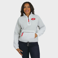 Detroit Red Wings WEAR by Erin Andrews Women's Polar Fleece Quarter-Zip Jacket - Gray - NHL 202830793