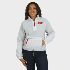 Chicago Blackhawks WEAR by Erin Andrews Women's Polar Fleece Quarter-Zip Jacket - Gray - NHL 202830794