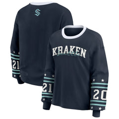 Seattle Kraken WEAR by Erin Andrews Women's Long-Sleeve Sport T-Shirt - Deep Sea Blue - NHL 202830813