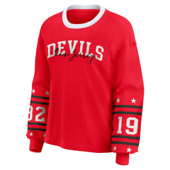 New Jersey Devils WEAR by Erin Andrews Women's Long-Sleeve Sport T-Shirt - Red - NHL 202830816