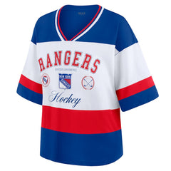 New York Rangers WEAR by Erin Andrews Women's Jersey Style Tee - Blue/White - NHL 202830838