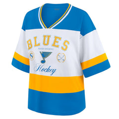 St. Louis Blues WEAR by Erin Andrews Women's Jersey Style Tee - Blue/White - NHL 202830840