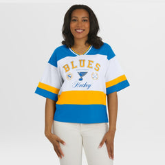 St. Louis Blues WEAR by Erin Andrews Women's Jersey Style Tee - Blue/White - NHL 202830840