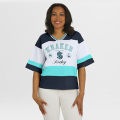 Seattle Kraken WEAR by Erin Andrews Women's Jersey Style Tee - Black/White - NHL 202830841