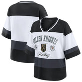 Vegas Golden Knights WEAR by Erin Andrews Women's Jersey Style Tee - Black/White - NHL 202830843