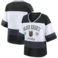 Vegas Golden Knights WEAR by Erin Andrews Women's Jersey Style Tee - Black/White - NHL 202830843