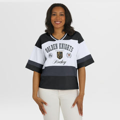 Vegas Golden Knights WEAR by Erin Andrews Women's Jersey Style Tee - Black/White - NHL 202830843