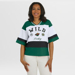 Minnesota Wild WEAR by Erin Andrews Women's Jersey Style Tee - Green/White - NHL 202830846