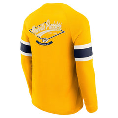 Nashville Predators Darius Rucker Collection by Fanatics Waffle-Knit Raglan Long Sleeve Henley T-Shirt - Gold - NHL 202831283