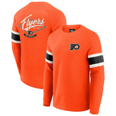 Philadelphia Flyers Darius Rucker Collection by Fanatics Waffle-Knit Raglan Long Sleeve Henley T-Shirt - Orange - NHL 202831286