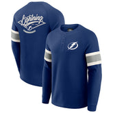 Tampa Bay Lightning Darius Rucker Collection by Fanatics Waffle-Knit Raglan Long Sleeve Henley T-Shirt - Navy - NHL 202831288