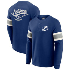 Tampa Bay Lightning Darius Rucker Collection by Fanatics Waffle-Knit Raglan Long Sleeve Henley T-Shirt - Navy - NHL 202831288
