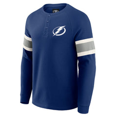 Tampa Bay Lightning Darius Rucker Collection by Fanatics Waffle-Knit Raglan Long Sleeve Henley T-Shirt - Navy - NHL 202831288