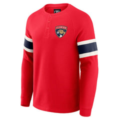 Florida Panthers Darius Rucker Collection by Fanatics Waffle-Knit Raglan Long Sleeve Henley T-Shirt - Red - NHL 202831296