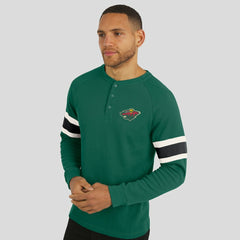 Minnesota Wild Darius Rucker Collection by Fanatics Waffle-Knit Raglan Long Sleeve Henley T-Shirt - Green - NHL 202831298