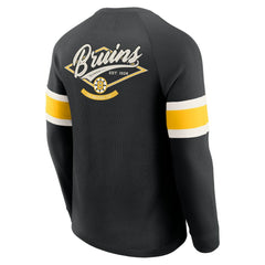Boston Bruins Darius Rucker Collection by Fanatics Waffle-Knit Raglan Long Sleeve Henley T-Shirt - Black - NHL 202831300