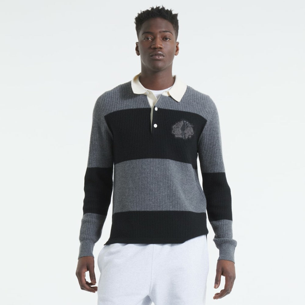 Chicago Blackhawks Todd Snyder by Fanatics Cashmere Rugby Sweater - Dark Heather Gray - NHL 202846123
