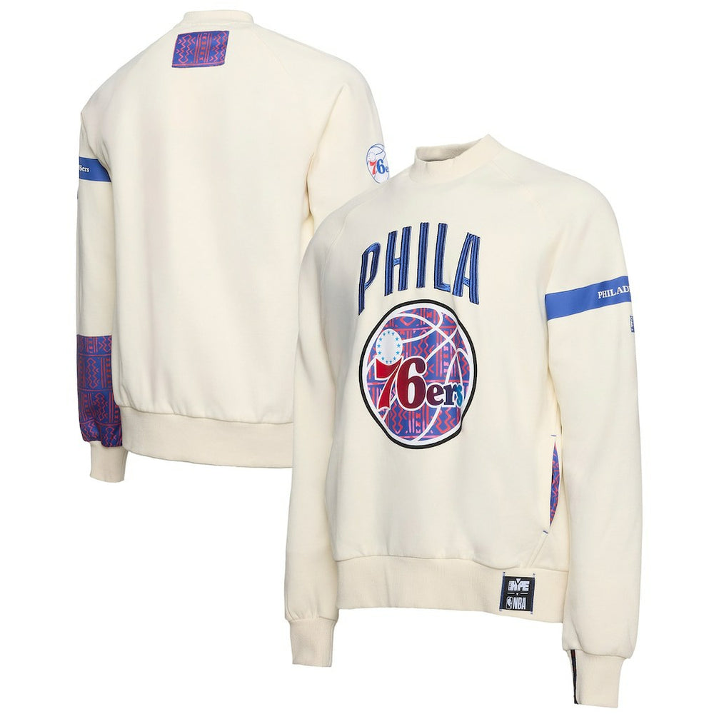 Philadelphia 76ers NBA x Two Hype Culture & Hoops Collection Premium Pullover Sweatshirt - Cream