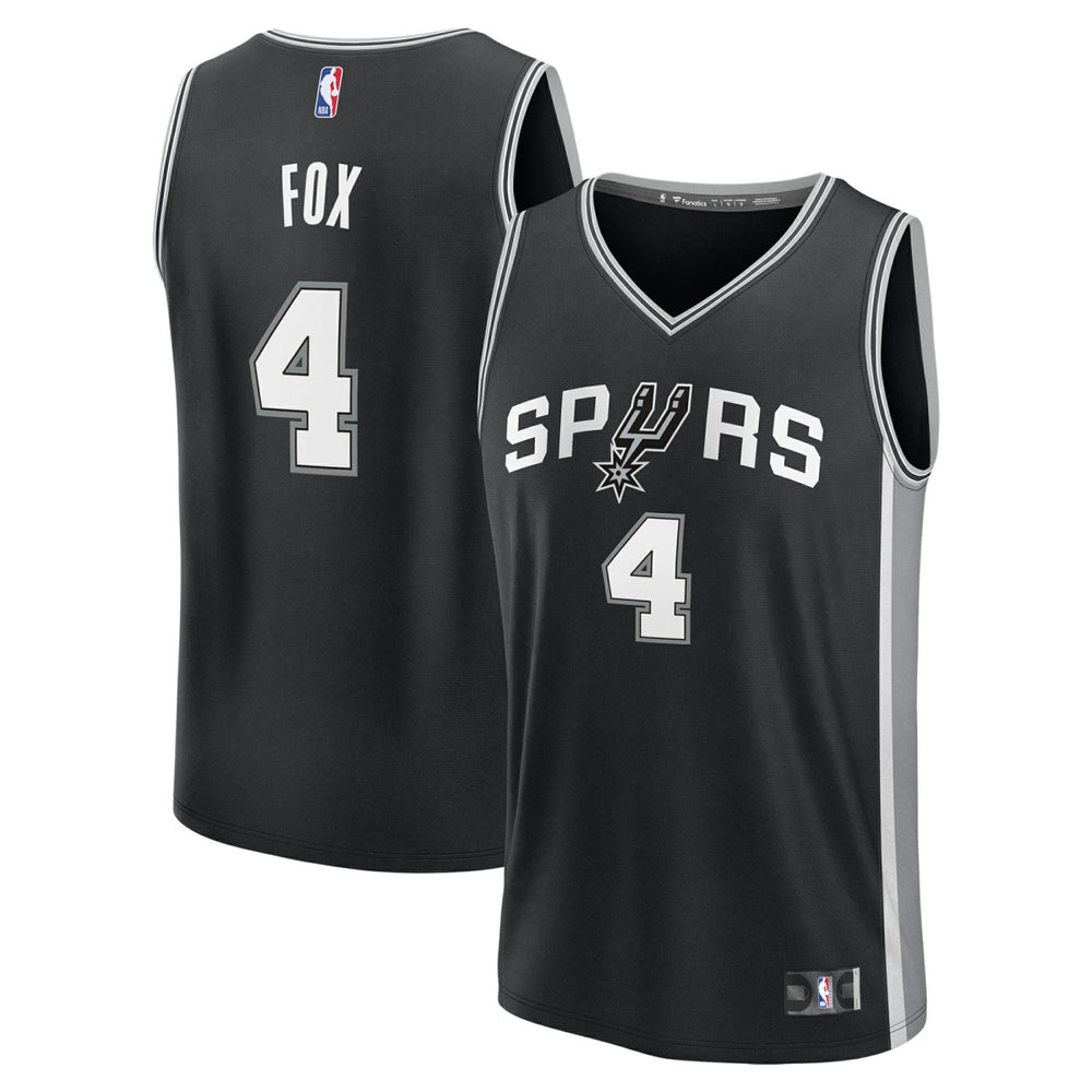 De'Aaron Fox San Antonio Spurs Fast Break Replica Player Jersey Icon Edition Black | Fanatics US