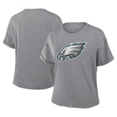 Fanatics Philadelphia Eagles Women's Tribute Tri-Blend Boxy T-Shirt Heather Gray