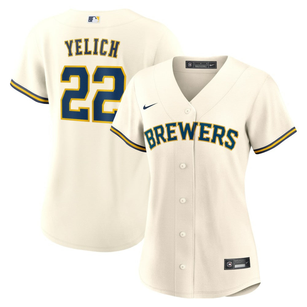 Christian Yelich Milwaukee Brewers Nike Women's Home Replica Jersey - White - Nike on Sale