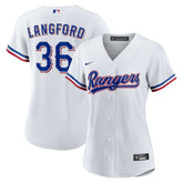 Wyatt Langford Texas Rangers Nike Women's Home Replica Jersey - White - Nike Lifestyle