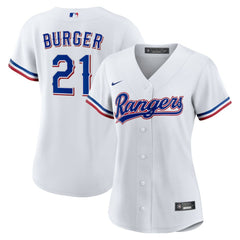 Jake Burger Texas Rangers Nike Women's Home Replica Jersey - White - Nike Sale