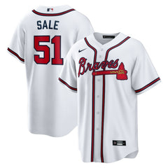 Chris Sale Atlanta Braves Nike Home Replica Jersey - White - Nike Sale