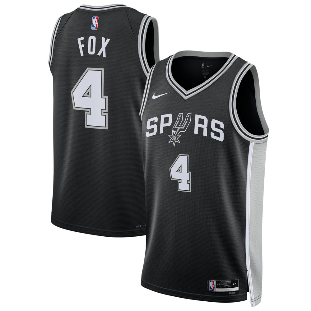 De'Aaron Fox San Antonio Spurs Unisex Swingman Player Jersey Icon Edition Black | Nike Lifestyle