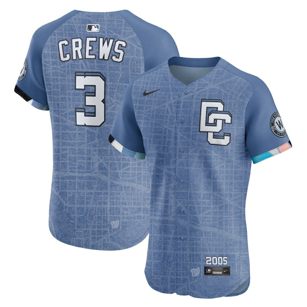 Dylan Crews Washington Nationals Nike 2025 City Connect Elite Player Jersey - Blue - Nike Sale