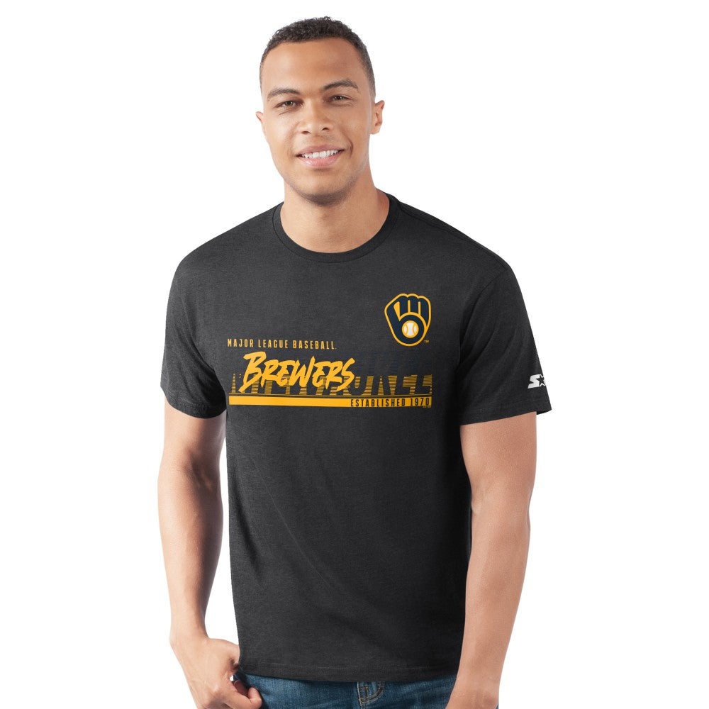 Milwaukee Brewers Starter Prime Time Team T-Shirt - Heather Black - MLB Sale