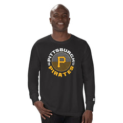 Pittsburgh Pirates Starter Halftime Long Sleeve T-Shirt - Black - MLB Discount