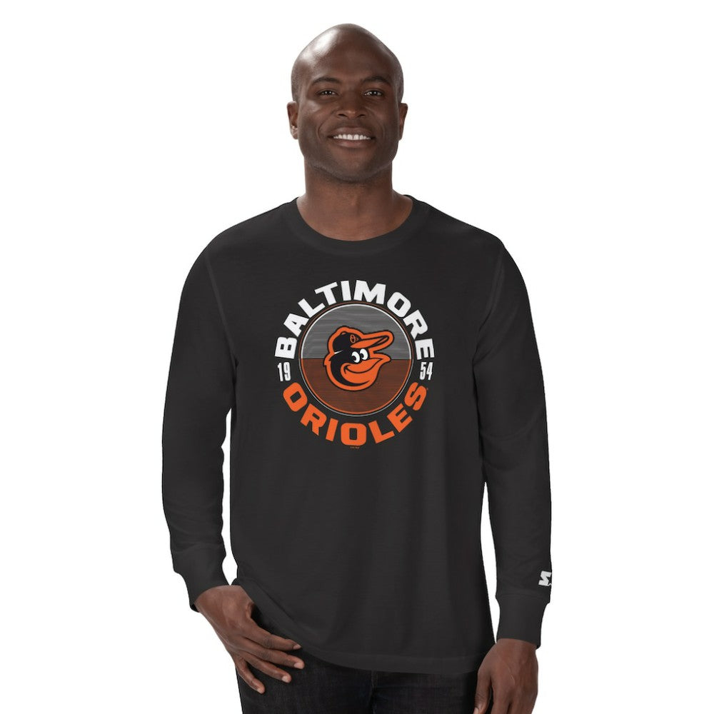 Baltimore Orioles Starter Halftime Long Sleeve T-Shirt - Black - MLB Discount